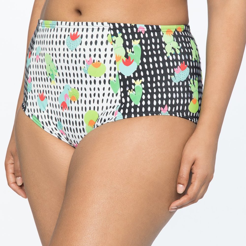 NWT ELOQUII Cactus Print High Waist Swim Bottom